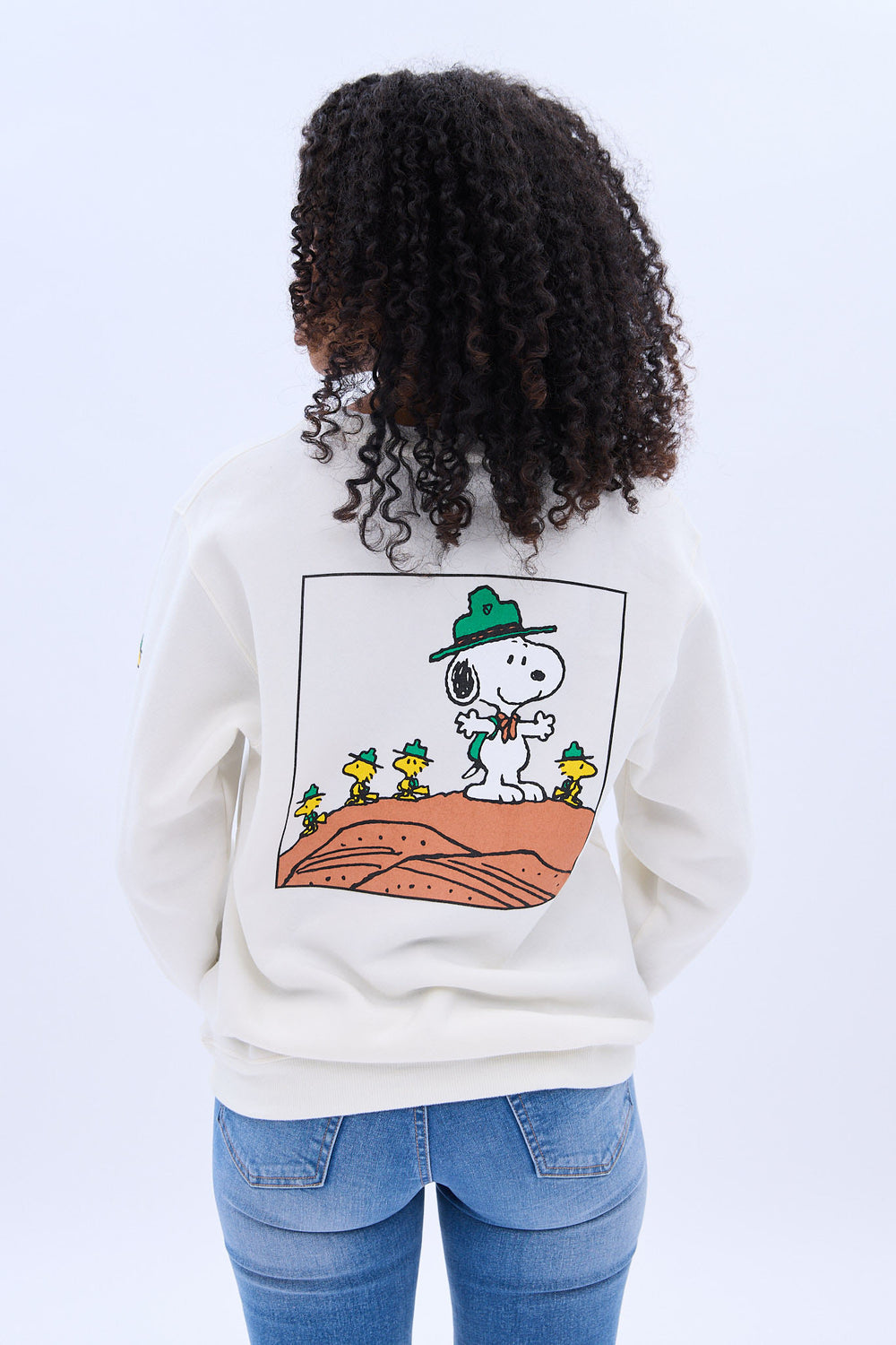 Camp Snoopy Snoopy Bird Hill Graphic Crewneck Sweatshirt Camp Snoopy Snoopy Bird Hill Graphic Crewneck Sweatshirt