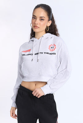 Formula 1 Graphic Cropped Hoodie