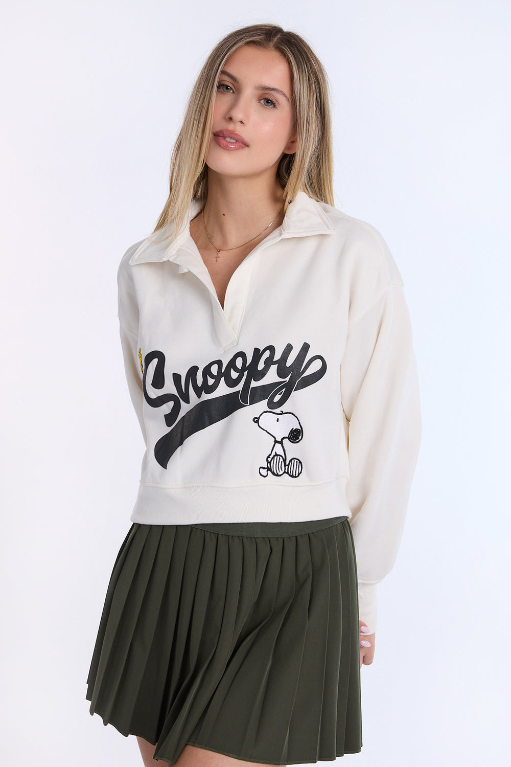 Sweatshirt à col polo Snoopy Peanuts Sweatshirt à col polo Snoopy Peanuts - West49