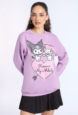 Sweatshirt à col ras du cou imprimé Kuromi