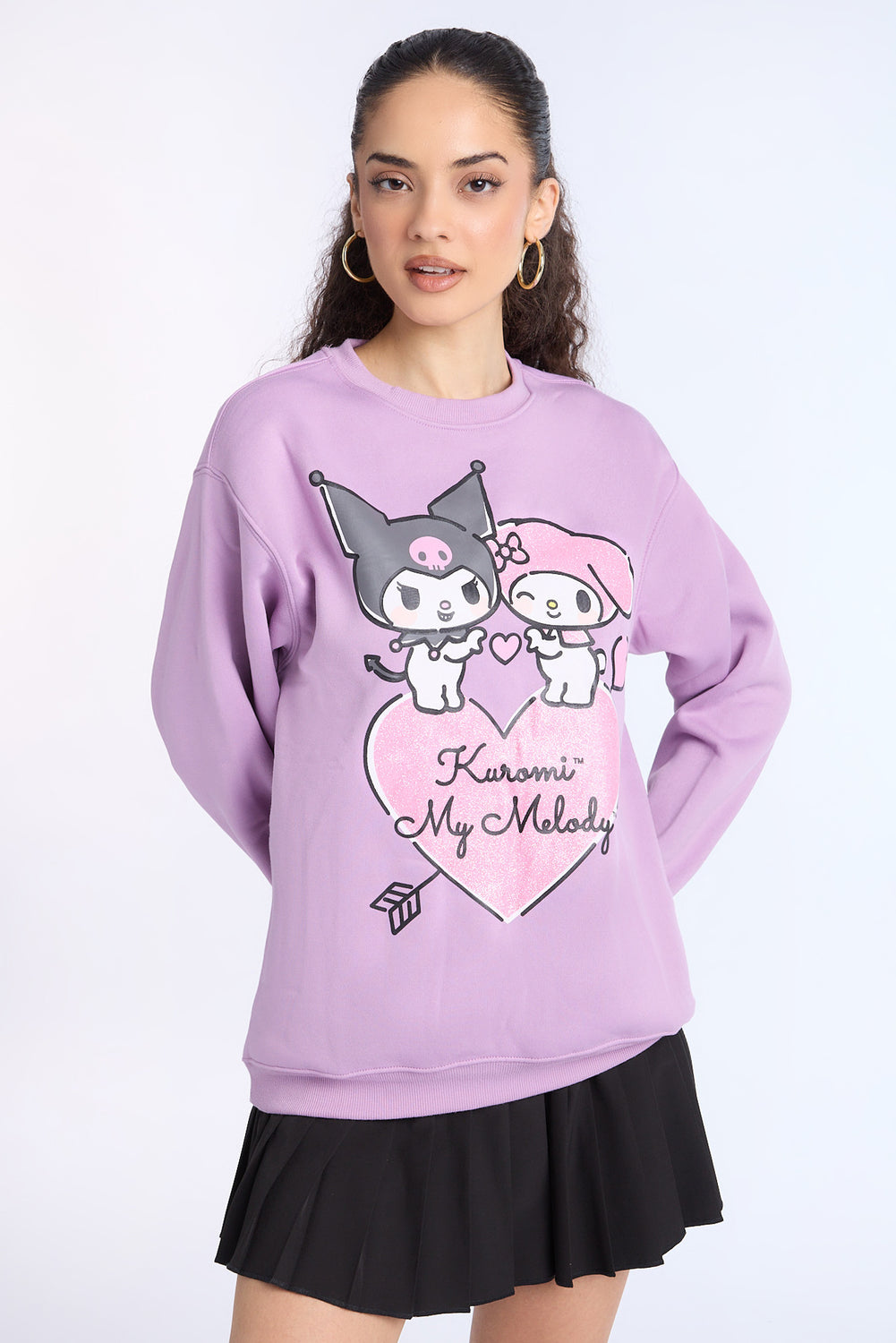 Sweatshirt à col ras du cou imprimé Kuromi Sweatshirt à col ras du cou imprimé Kuromi - West49