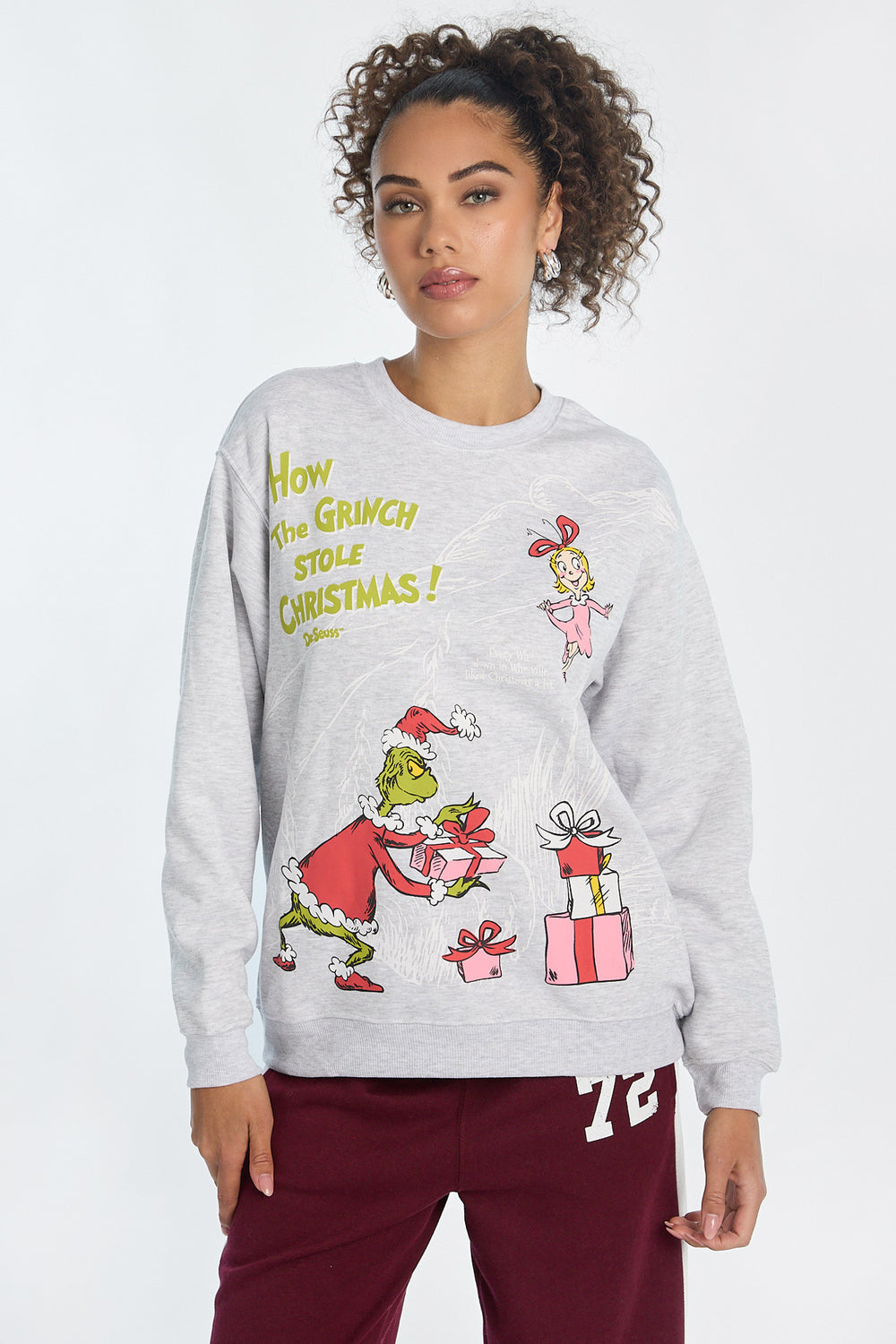 How The Grinch Stole Christmas Graphic Crewneck Sweatshirt How The Grinch Stole Christmas Graphic Crewneck Sweatshirt
