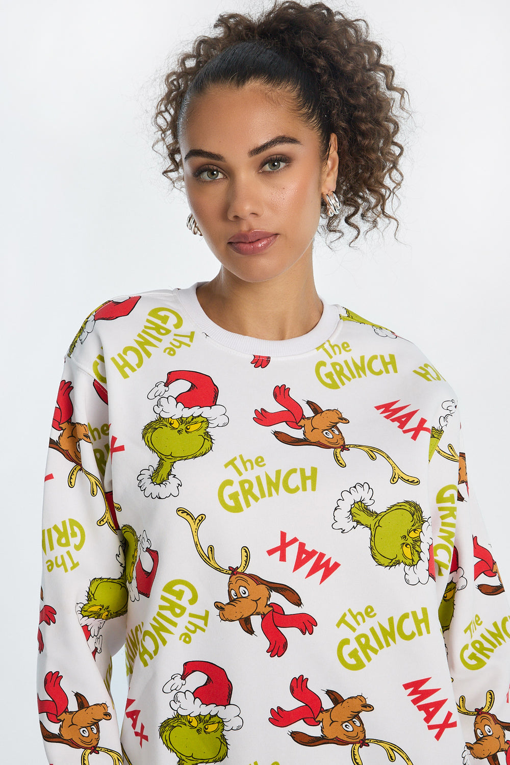 Sweatshirt à col ras du cou imprimé The Grinch et Max Sweatshirt à col ras du cou imprimé The Grinch et Max