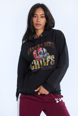 Haut à capuchon coupe boyfriend imprimé Kansas City Chiefs