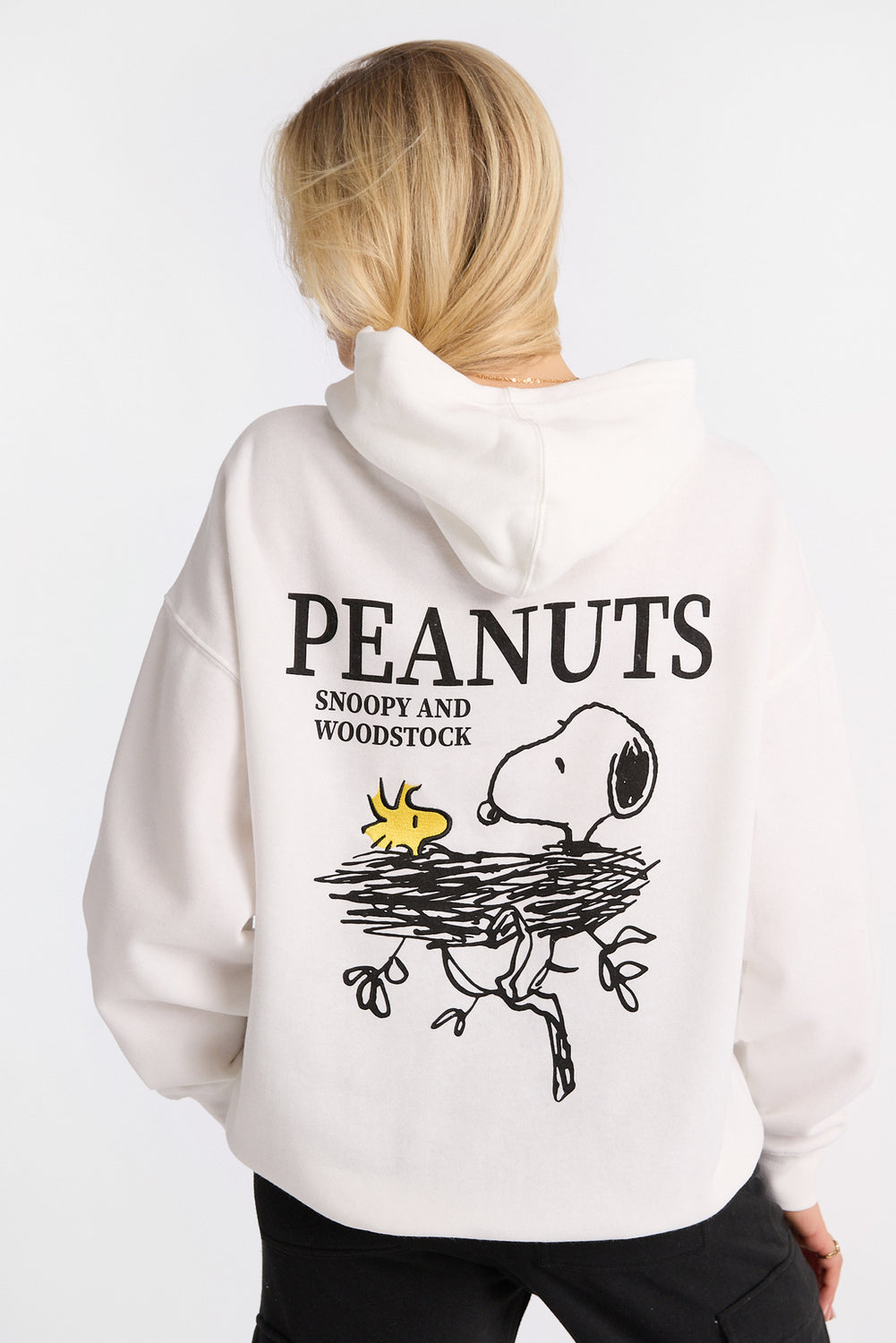 Haut à capuchon coupe boyfriend imprimé Peanuts Snoopy Haut à capuchon coupe boyfriend imprimé Peanuts Snoopy