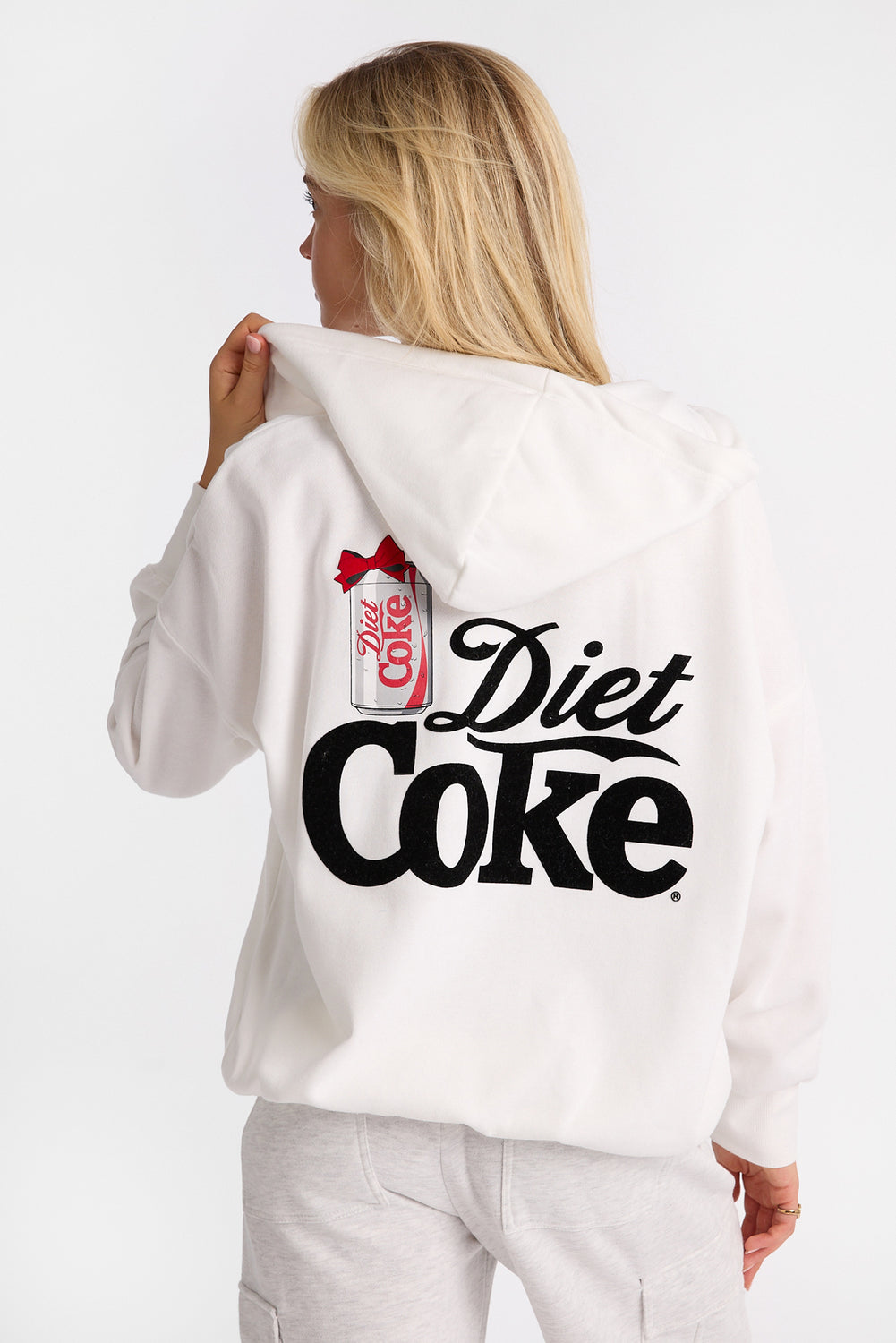 Diet Coke Graphic Oversized Zip-Up Hoodie Diet Coke Graphic Oversized Zip-Up Hoodie