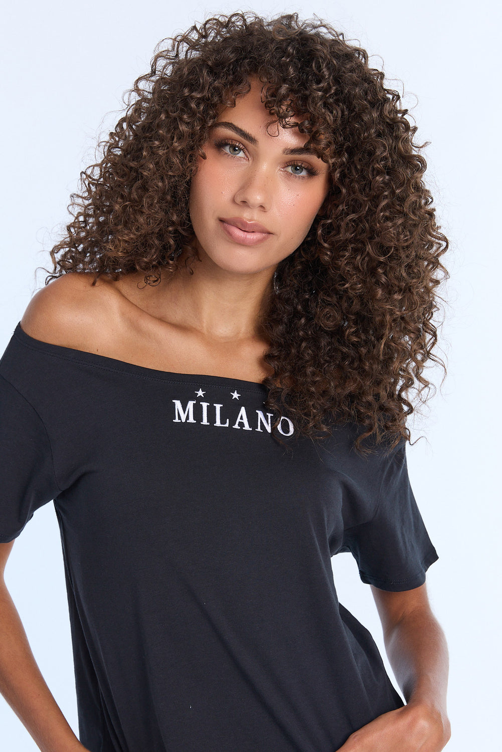 AERO Graphic Off-Shoulder Short Sleeve Tee AERO Graphic Off-Shoulder Short Sleeve Tee