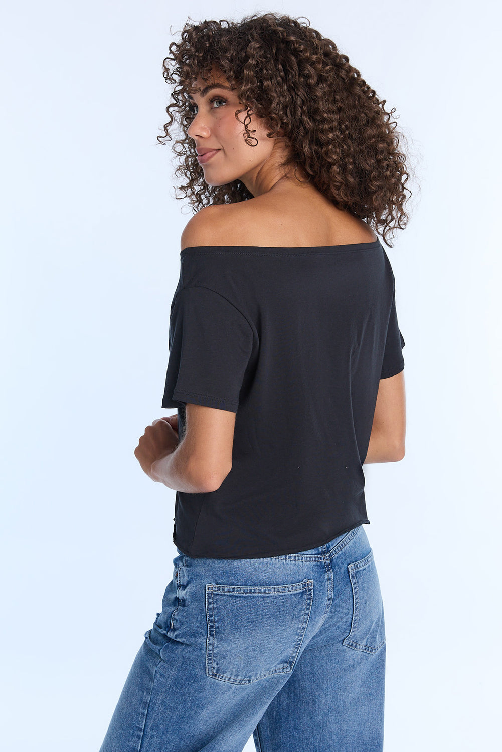 AERO Graphic Off-Shoulder Short Sleeve Tee AERO Graphic Off-Shoulder Short Sleeve Tee