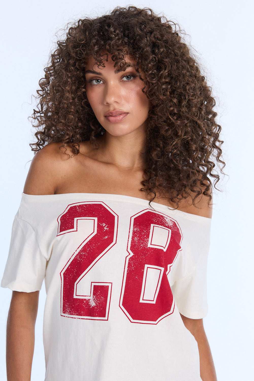AERO Graphic Off-Shoulder Short Sleeve Tee AERO Graphic Off-Shoulder Short Sleeve Tee