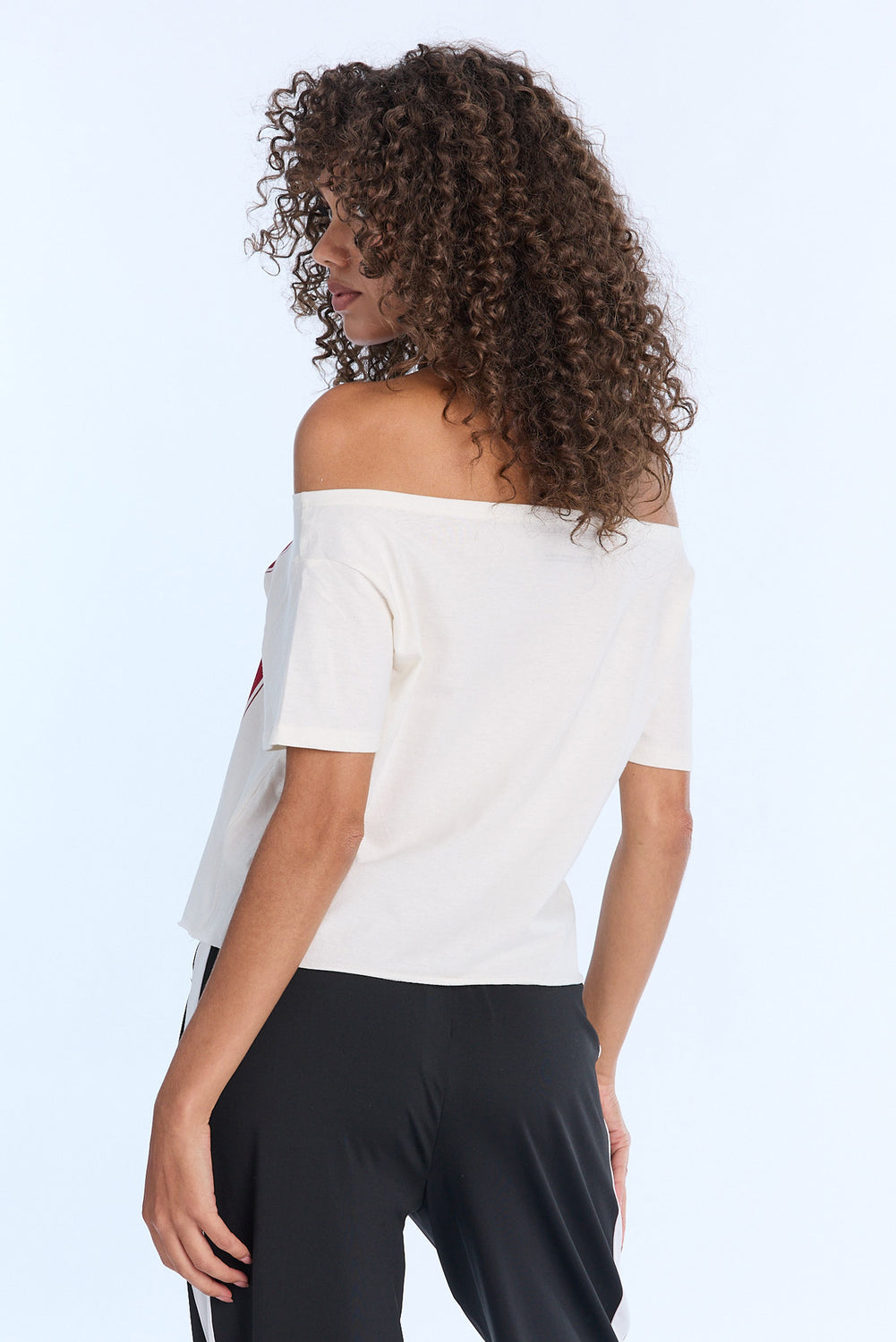 AERO Graphic Off-Shoulder Short Sleeve Tee AERO Graphic Off-Shoulder Short Sleeve Tee