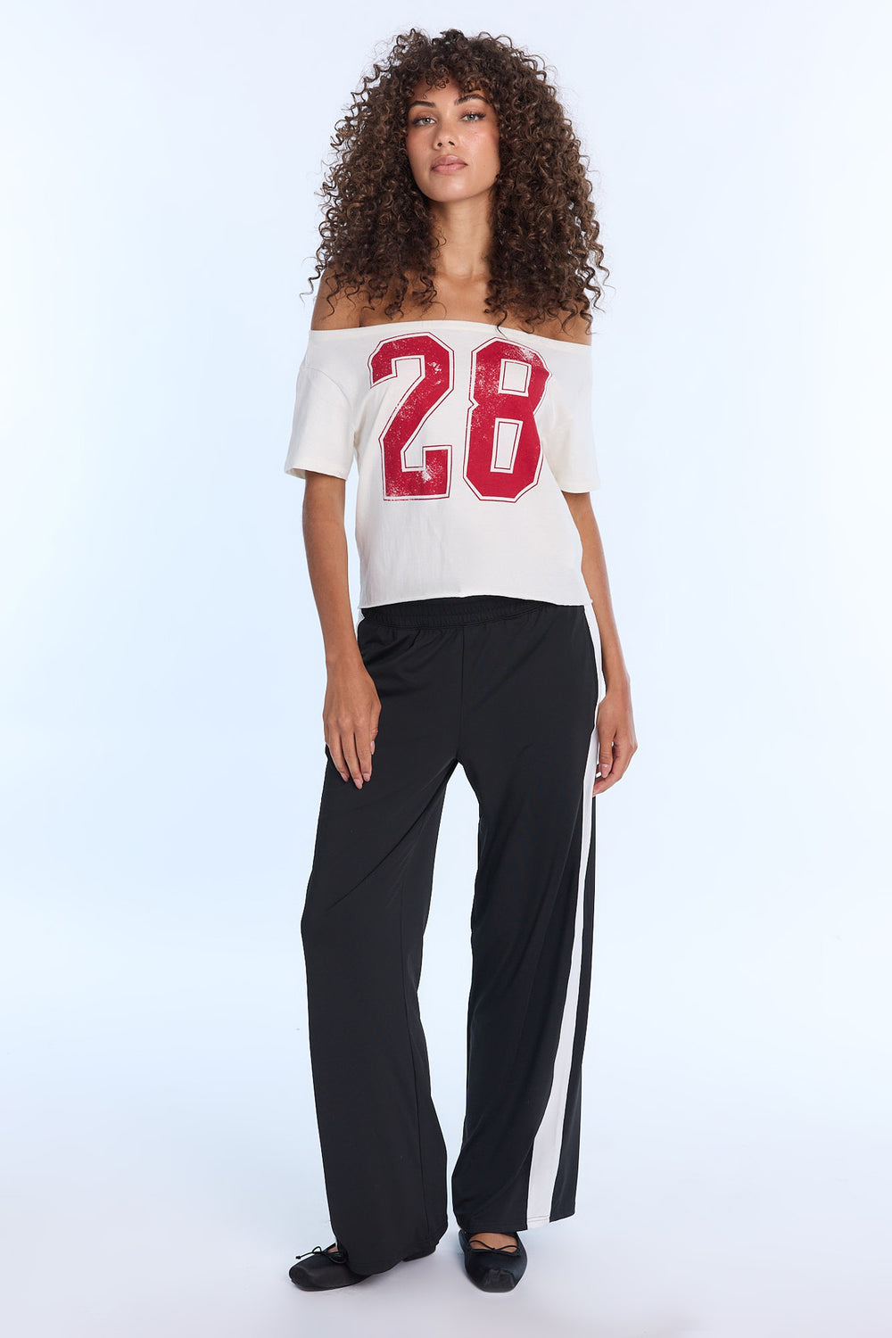 AERO Graphic Off-Shoulder Short Sleeve Tee AERO Graphic Off-Shoulder Short Sleeve Tee