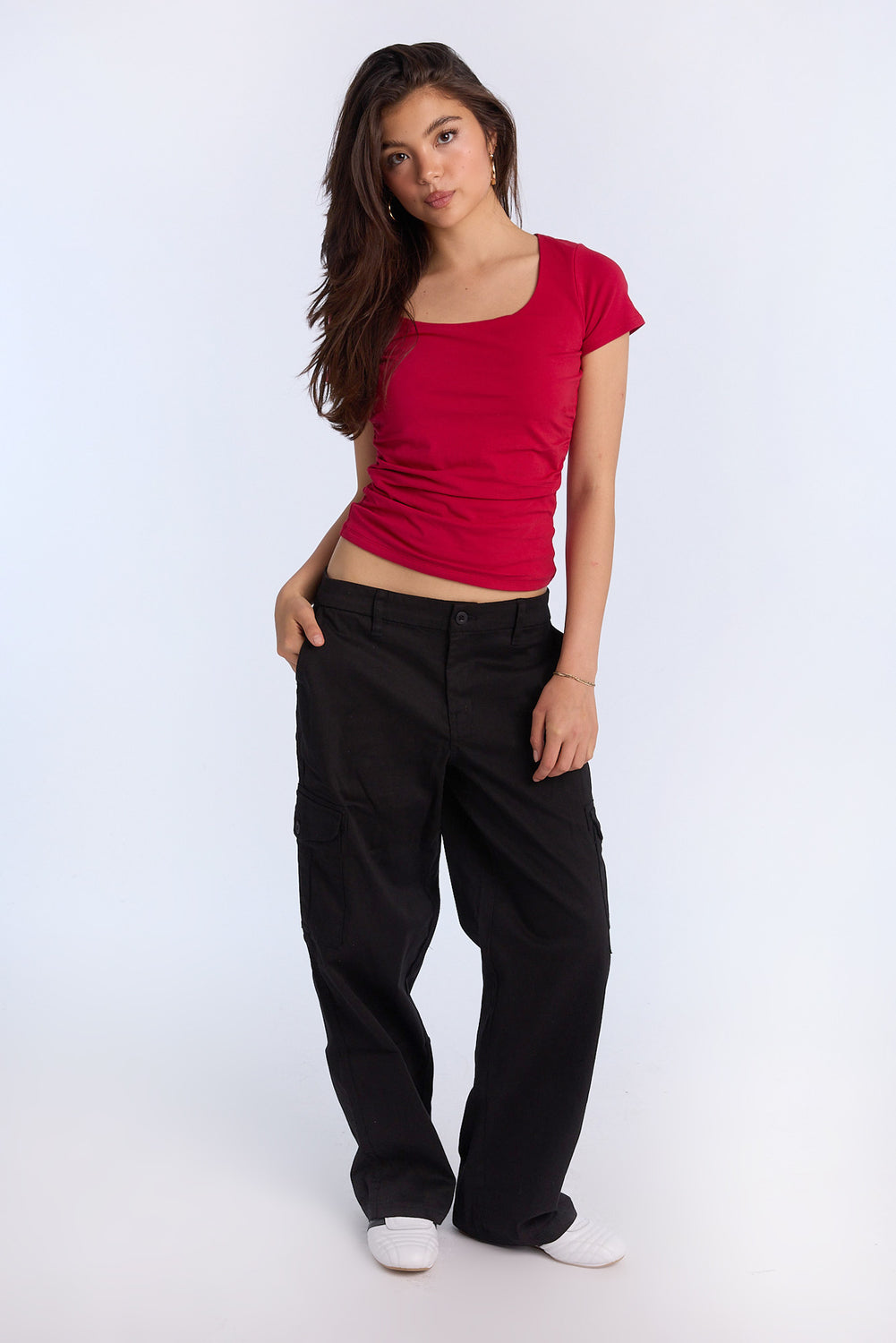 AERO Square Neck Ruched Top AERO Square Neck Ruched Top