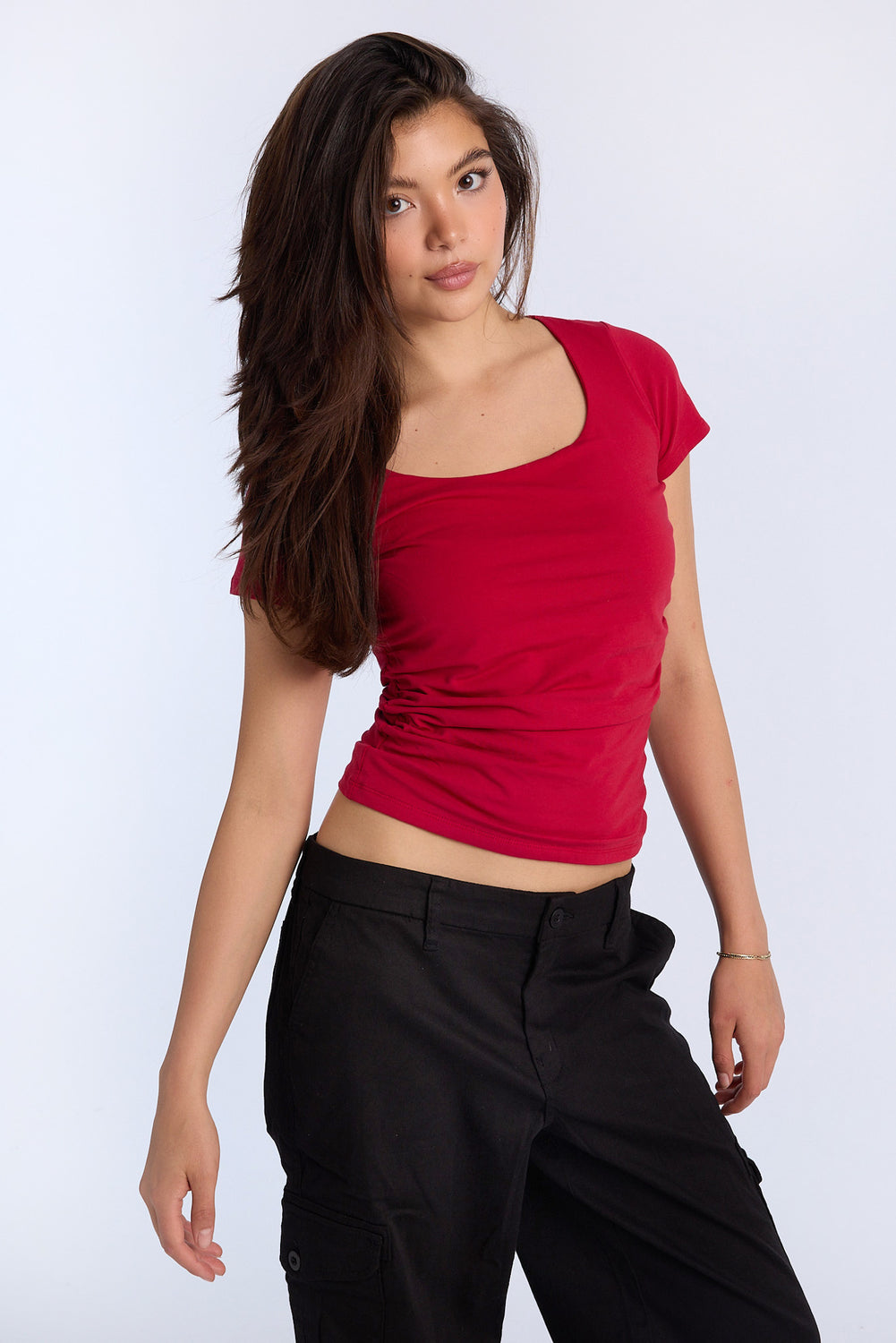 AERO Square Neck Ruched Top AERO Square Neck Ruched Top