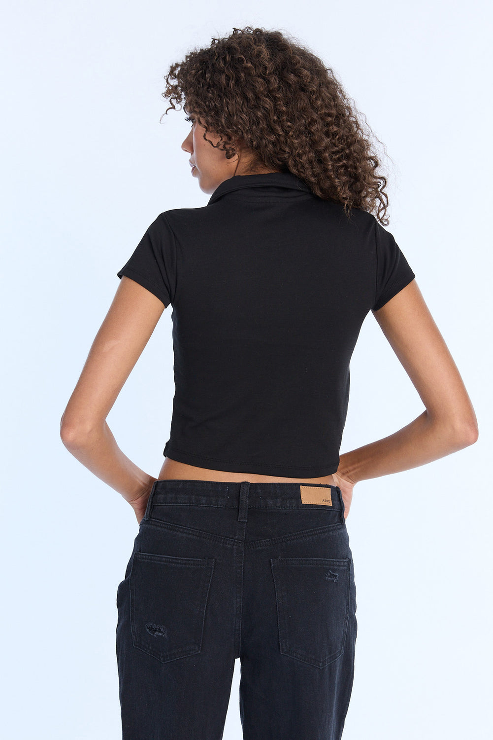 AERO Slim Button-Front Collared Polo AERO Slim Button-Front Collared Polo