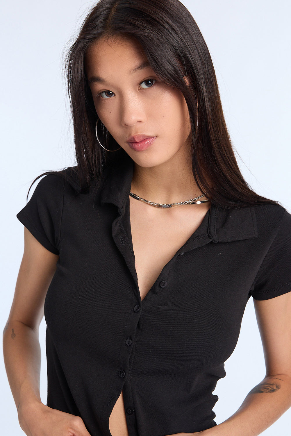 AERO Slim Button-Front Collared Polo AERO Slim Button-Front Collared Polo