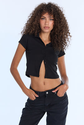 AERO Slim Button-Front Collared Polo