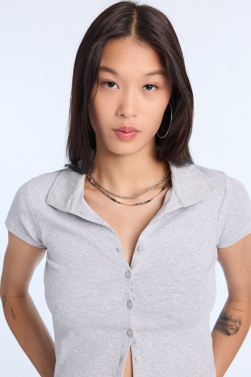 AERO Slim Button-Front Collared Polo AERO Slim Button-Front Collared Polo