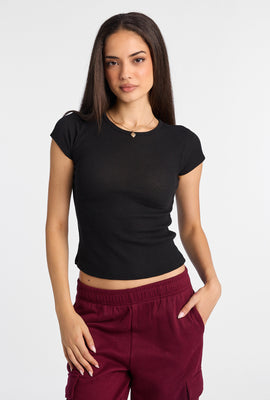 T-shirt court à manches courtes en tricot gaufré AERO