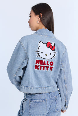 Veste en denim brodée Hello Kitty