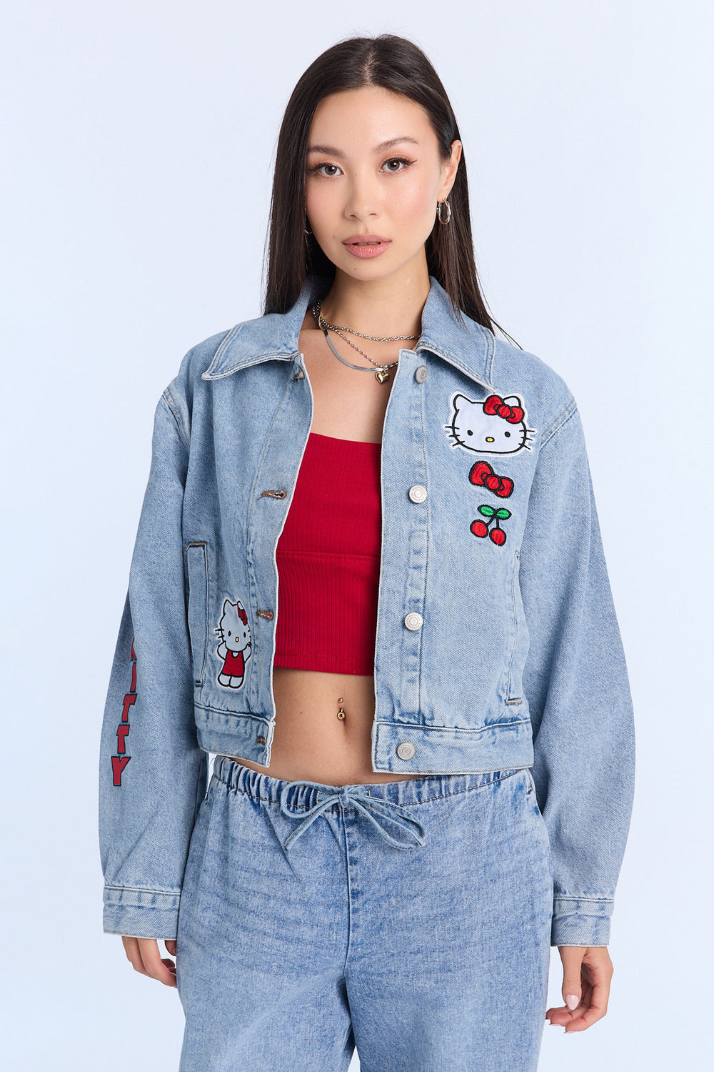 Hello Kitty Embroidered Denim Jacket Hello Kitty Embroidered Denim Jacket