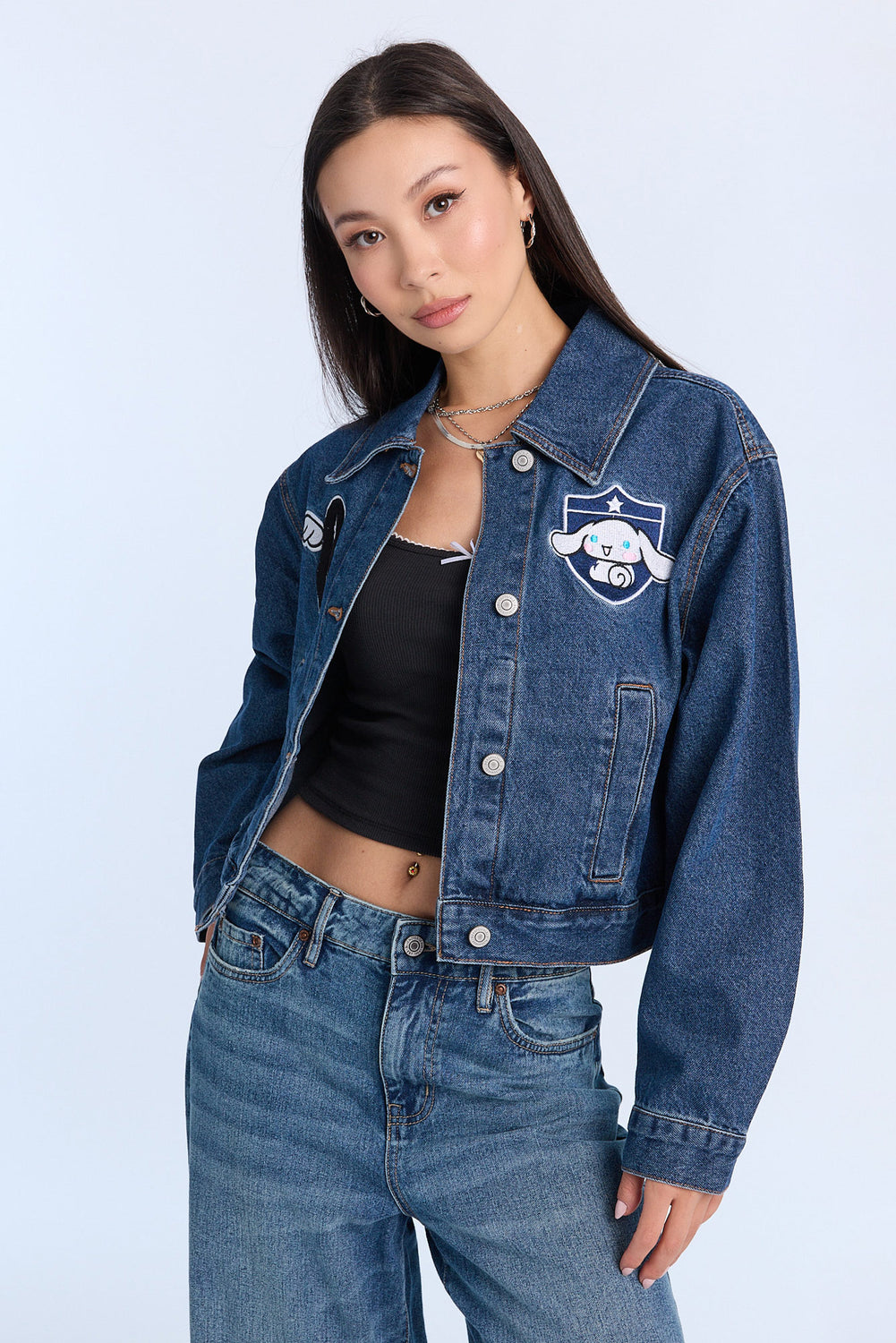 Cinnamoroll Embroidered Denim Jacket Cinnamoroll Embroidered Denim Jacket