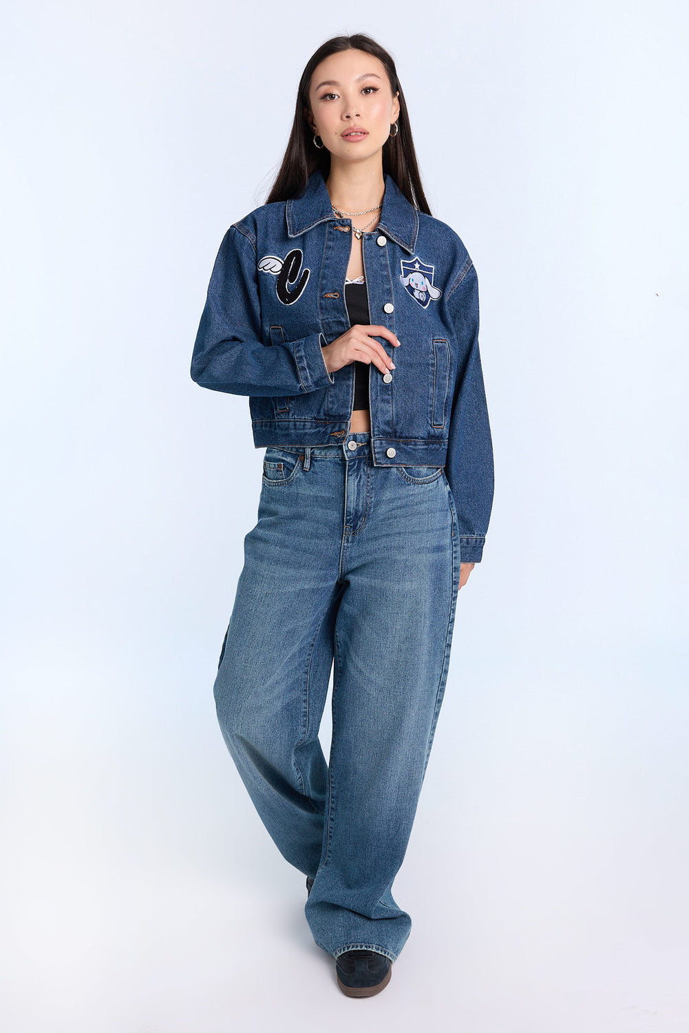 Cinnamoroll Embroidered Denim Jacket Cinnamoroll Embroidered Denim Jacket