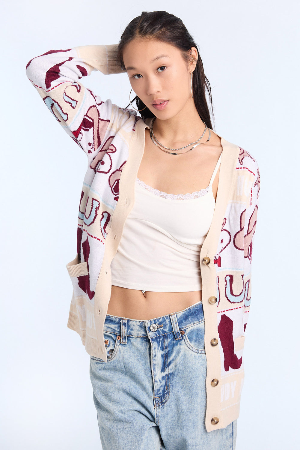 Cardigan à boutons Peanuts Snoopy Cardigan à boutons Peanuts Snoopy