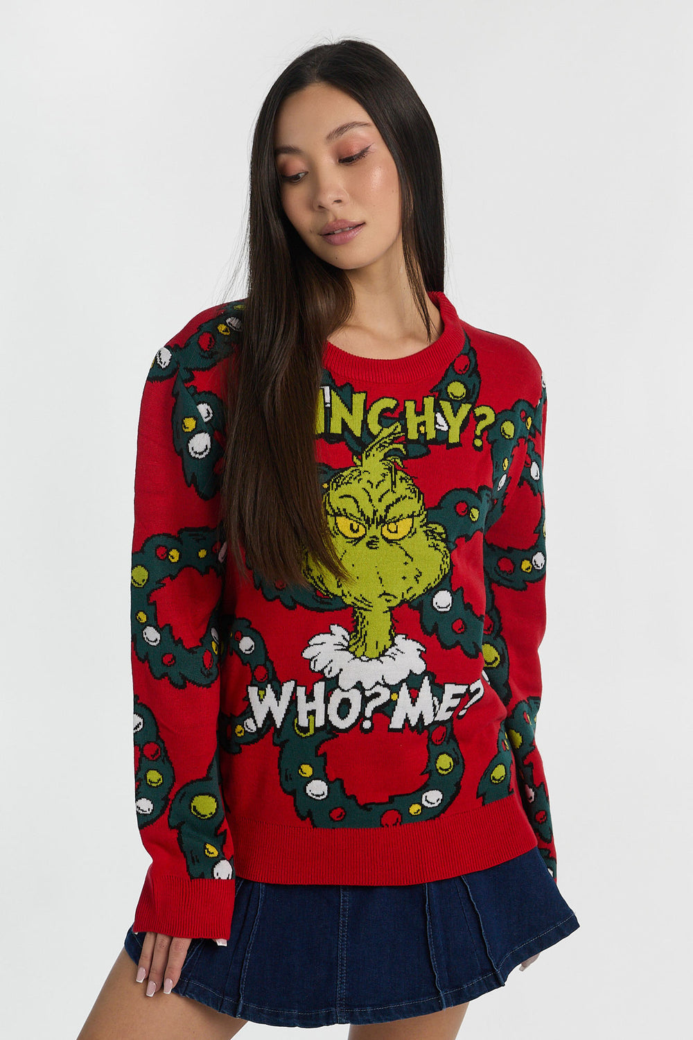 Chandail ras du cou imprimé grinchy The Grinch Chandail ras du cou imprimé grinchy The Grinch