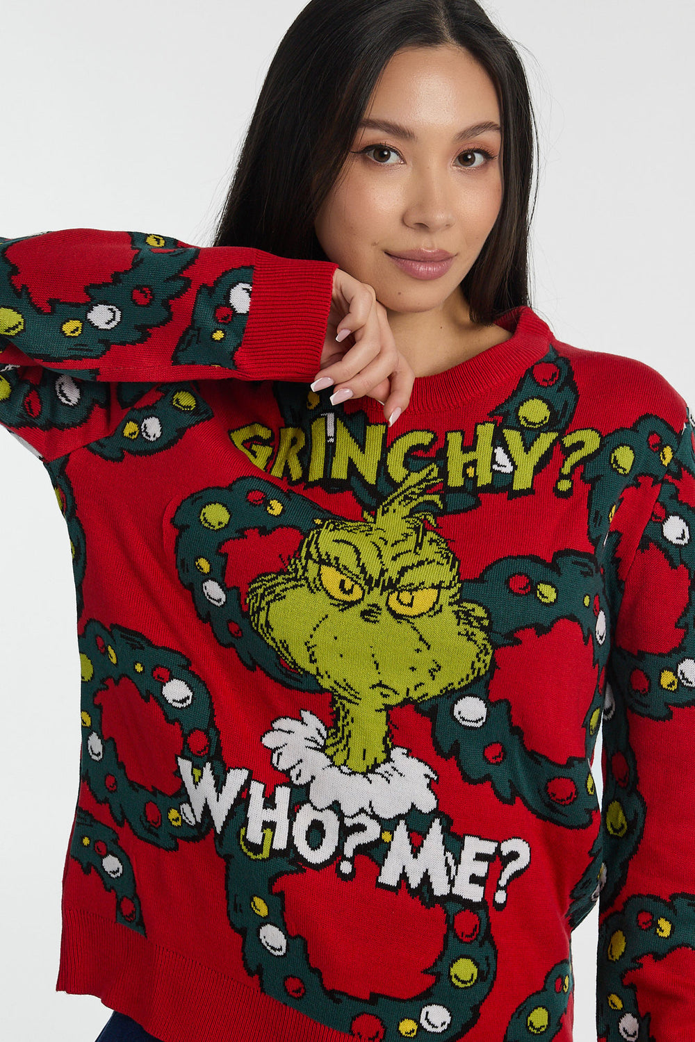 Chandail ras du cou imprimé grinchy The Grinch Chandail ras du cou imprimé grinchy The Grinch