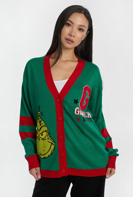 Cardigan style universitaire à boutons The Grinch