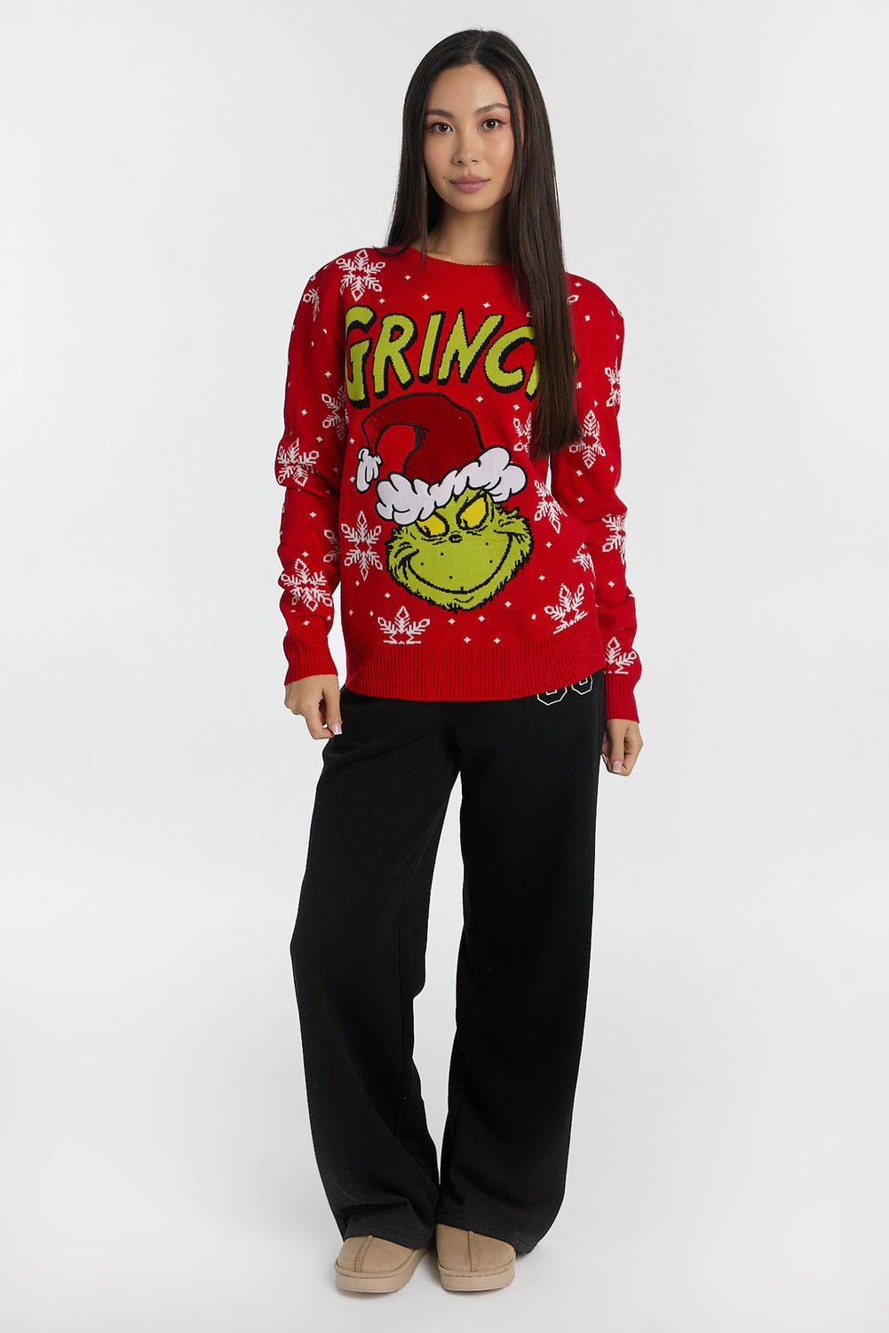 The Grinch Snowflakes Graphic Crewneck Sweater The Grinch Snowflakes Graphic Crewneck Sweater