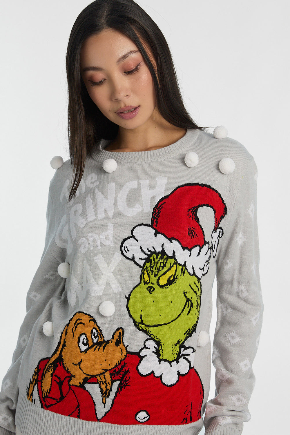 The Grinch & Max Pom Pom Crewneck Sweater The Grinch & Max Pom Pom Crewneck Sweater