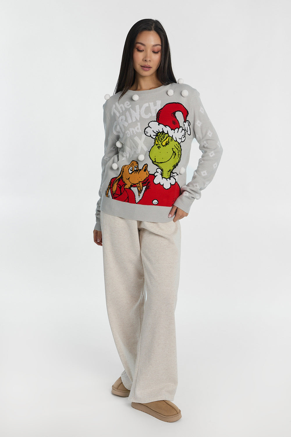 The Grinch & Max Pom Pom Crewneck Sweater The Grinch & Max Pom Pom Crewneck Sweater