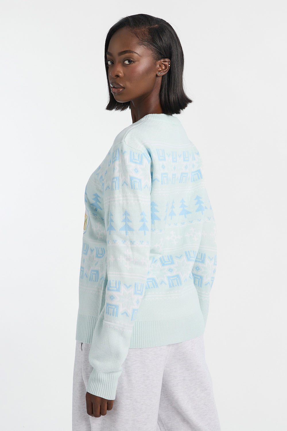 Chandail ras du cou en tricot Bluey de Noël Chandail ras du cou en tricot Bluey de Noël