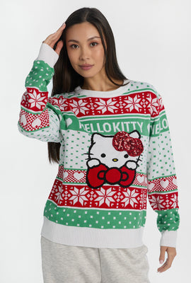 Hello Kitty Fair Isle Graphic Crewneck Sweater