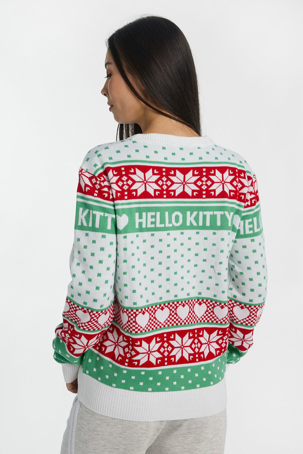 Chandail ras du cou en tricot Fair Isle Hello Kitty Chandail ras du cou en tricot Fair Isle Hello Kitty