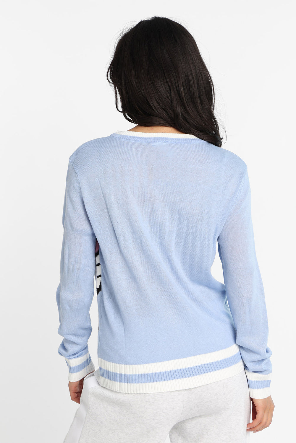 Hello Kitty Striped Graphic Crew Neck Sweater Hello Kitty Striped Graphic Crew Neck Sweater