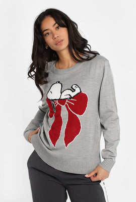 Snoopy Bow Crew Neck Sweater