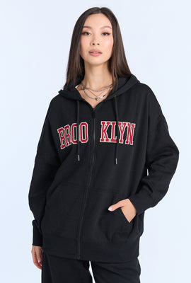AERO Graphic Oversized Zip-Up Hoodie