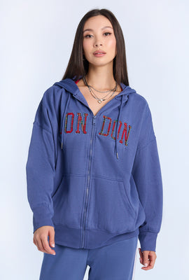 AERO Graphic Oversized Zip-Up Hoodie