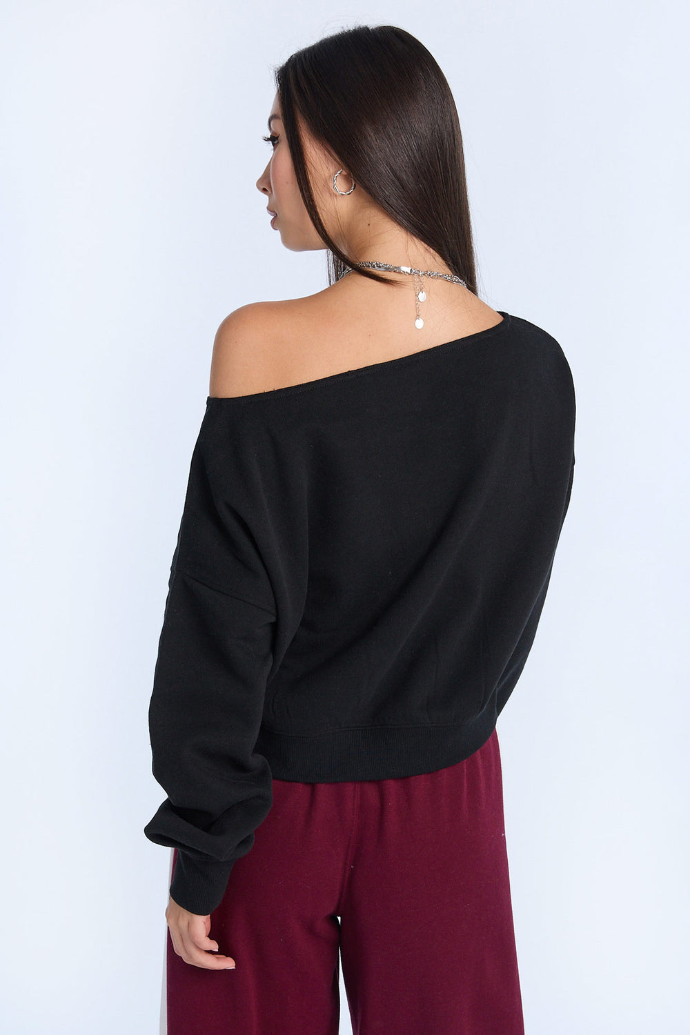 AERO Off-Shoulder Graphic Sweatshirt AERO Off-Shoulder Graphic Sweatshirt