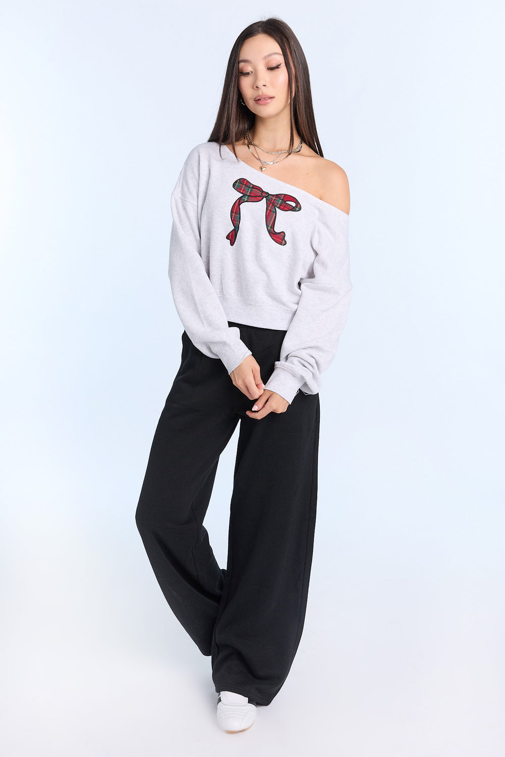 AERO Off-Shoulder Graphic Sweatshirt AERO Off-Shoulder Graphic Sweatshirt