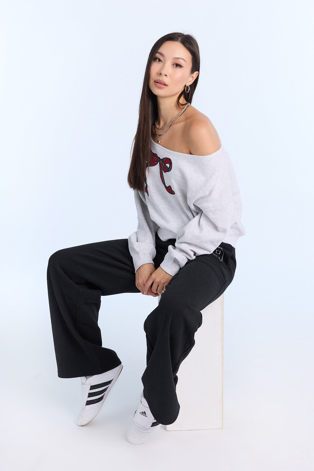 AERO Off-Shoulder Graphic Sweatshirt AERO Off-Shoulder Graphic Sweatshirt