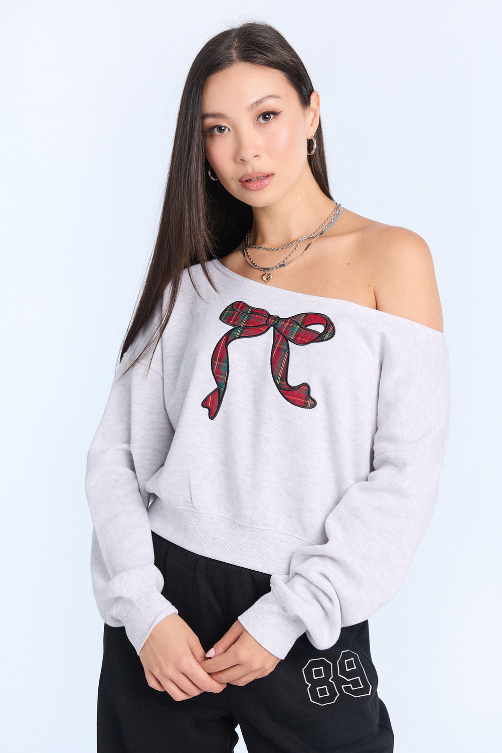 AERO Off-Shoulder Graphic Sweatshirt AERO Off-Shoulder Graphic Sweatshirt