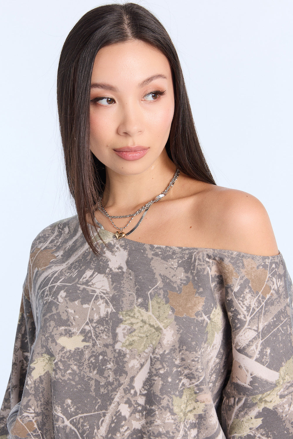 AERO Off-Shoulder Graphic Sweatshirt AERO Off-Shoulder Graphic Sweatshirt