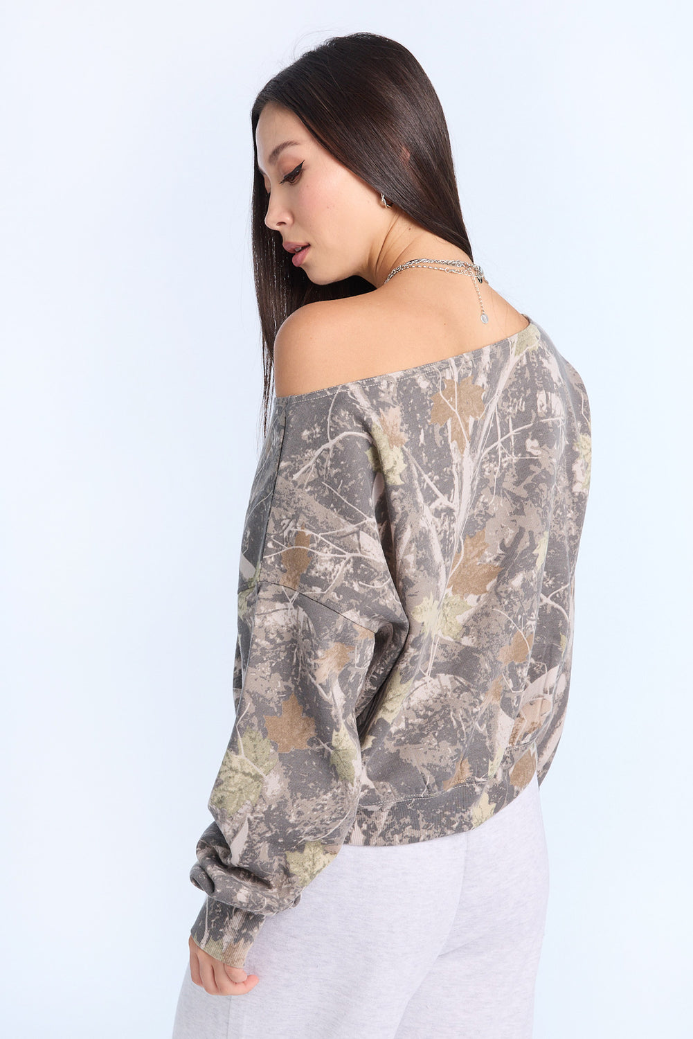AERO Off-Shoulder Graphic Sweatshirt AERO Off-Shoulder Graphic Sweatshirt