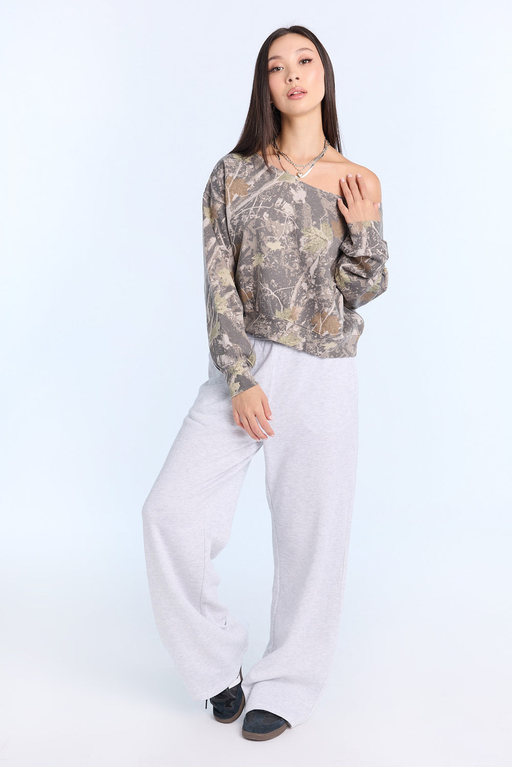 AERO Off-Shoulder Graphic Sweatshirt AERO Off-Shoulder Graphic Sweatshirt