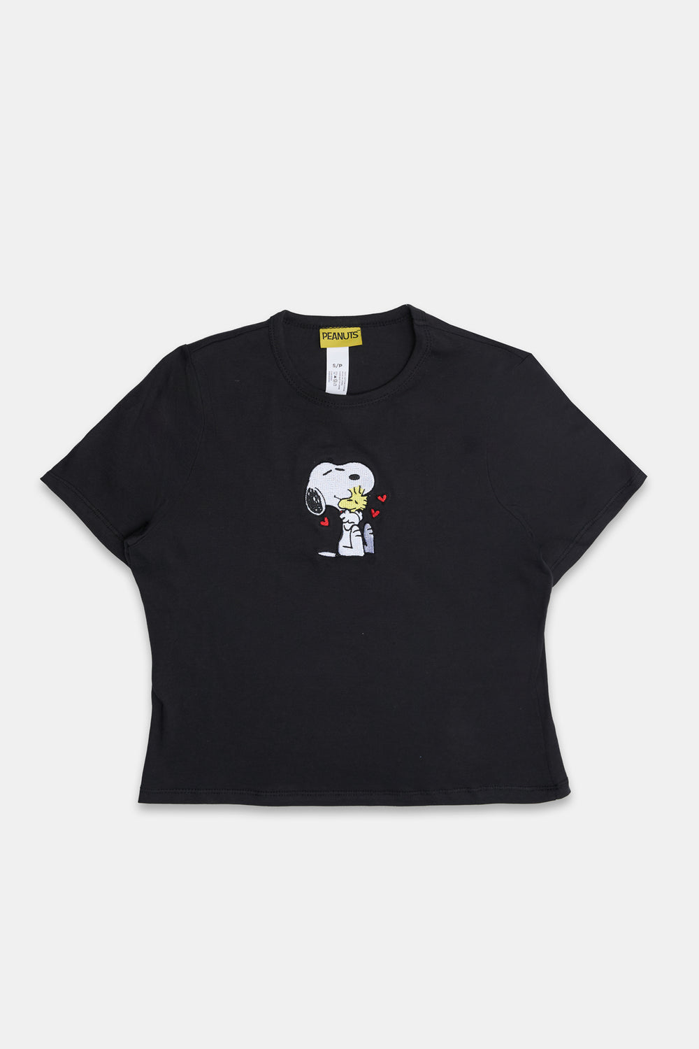 Snoopy & Woodstock Embroidered Baby Tee Snoopy & Woodstock Embroidered Baby Tee