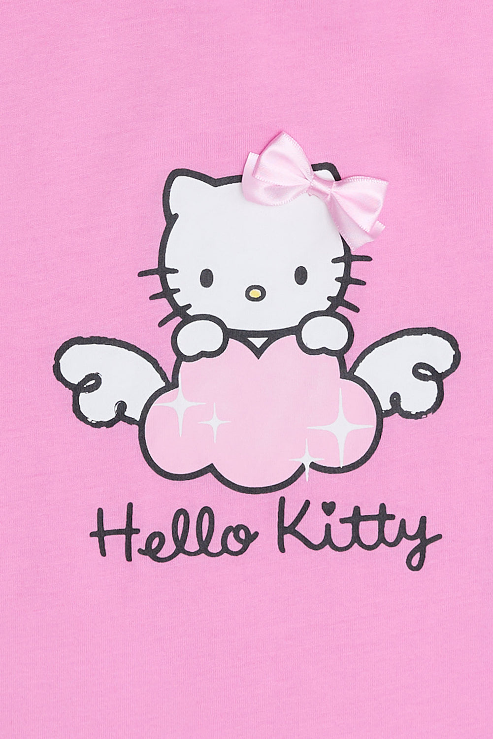 Hello Kitty Satin Bow Graphic Baby Tee Hello Kitty Satin Bow Graphic Baby Tee