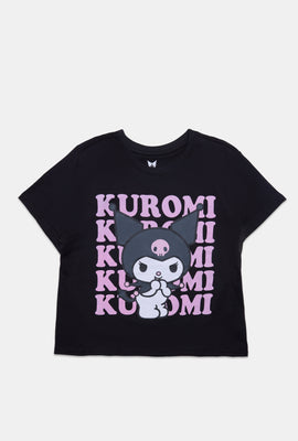 T-shirt coupe courte floqué Kuromi